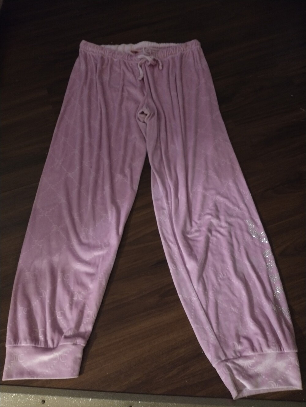 Juicy Couture Light Purple Velour Rhinestone Jogger Pants